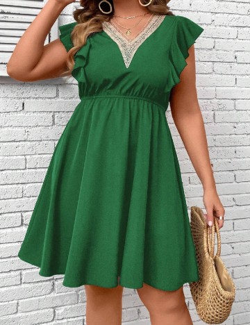 Rochie scurta SHEIN CURVE, verde