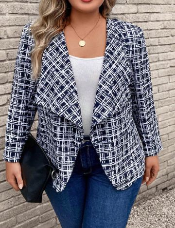 Blazer SHEIN CURVE, bleumarin inchis