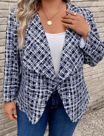 Blazer SHEIN CURVE, bleumarin inchis