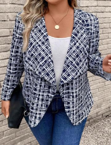 Blazer SHEIN CURVE, bleumarin inchis