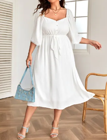 Rochie medie SHEIN CURVE, alb Alb