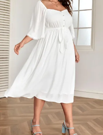 Rochie medie SHEIN CURVE, alb Alb