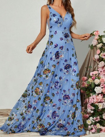 Rochie lunga Faeriesty, albastru