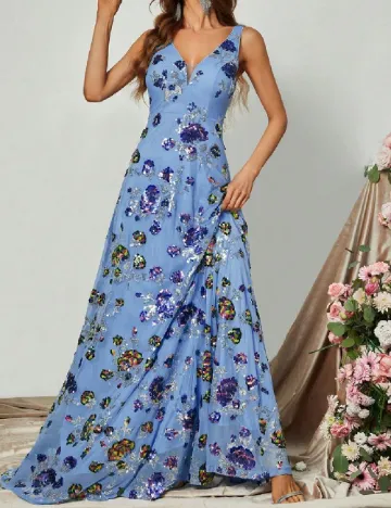 Rochie lunga Faeriesty, albastru