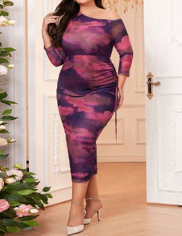 Rochie medie SHEIN CURVE, roz