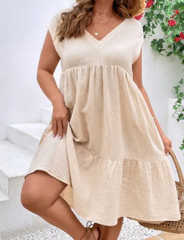 Rochie medie SHEIN CURVE, crem Crem