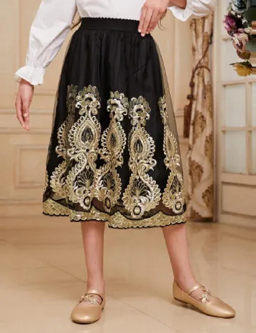 Fusta Shein Kids, negru Negru