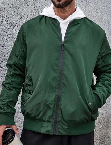 Jacheta SHEIN Plus Size Men, verde