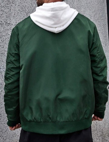 Jacheta SHEIN Plus Size Men, verde