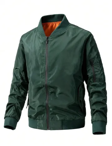 Jacheta SHEIN Plus Size Men, verde