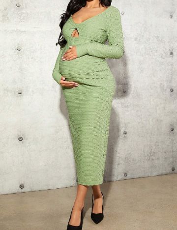 Rochie medie SHEIN Maternity, verde