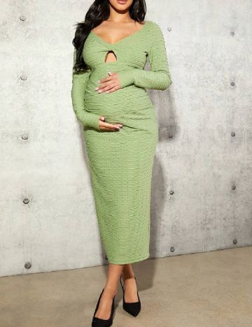 Rochie medie SHEIN Maternity, verde