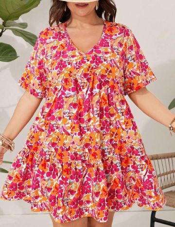 Rochie scurta SHEIN CURVE, floral print