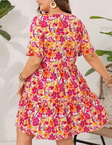 Rochie scurta SHEIN CURVE, floral print