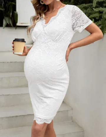 Rochie scurta SHEIN Maternity, alb Alb