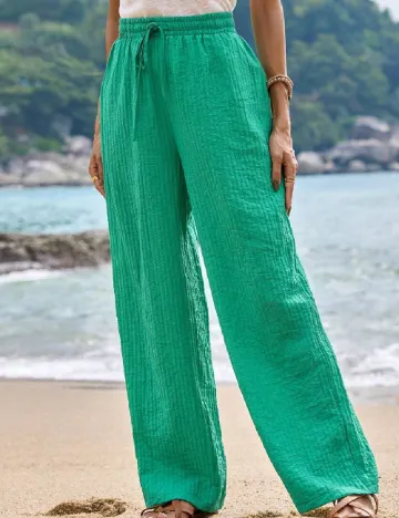 Pantaloni SHEIN, albastru Verde