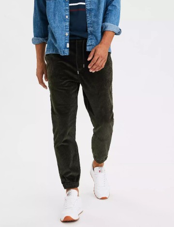 Pantaloni American Eagle, verde inchis