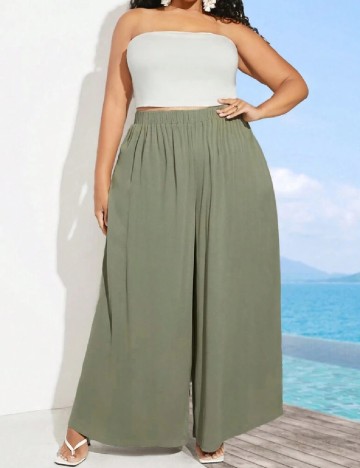 Pantaloni SHEIN CURVE, verde