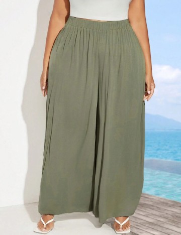 Pantaloni SHEIN CURVE, verde