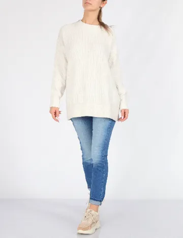 Pulover Oversize Aerie, alb Alb