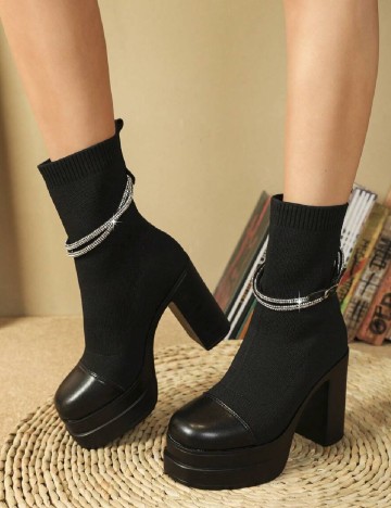 Botine SHEIN, negru