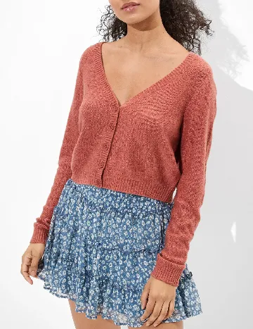 Cardigan American Eagle, roz pudra Roz