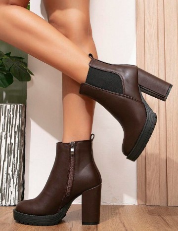 Botine SHEIN, maro