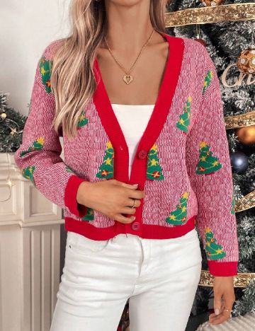 Cardigan SHEIN, rosu