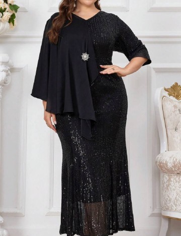 Rochie lunga SHEIN CURVE, negru