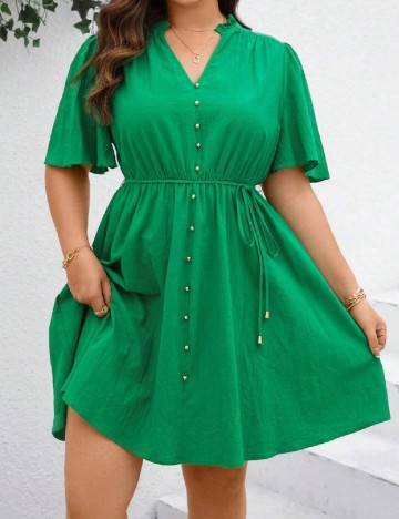 Rochie scurta SHEIN CURVE, verde