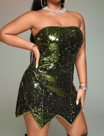 Rochie scurta SHEIN CURVE, verde