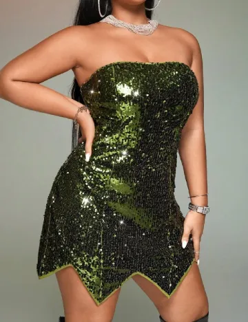 Rochie scurta SHEIN CURVE, verde Verde