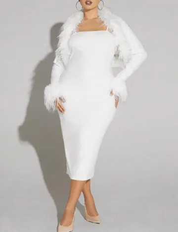 Rochie medie SHEIN CURVE, alb Alb