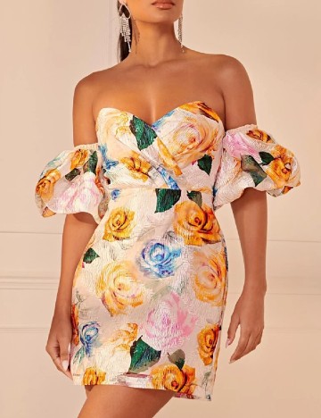 Rochie scurta SHEIN, floral print