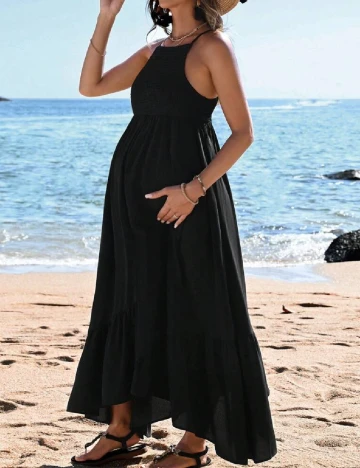 Rochie lunga SHEIN Maternity, negru Portocaliu