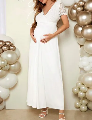 Rochie lunga SHEIN Maternity, alb Alb