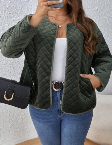 Geaca SHEIN CURVE, verde