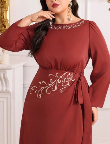 Rochie medie SHEIN CURVE, maro