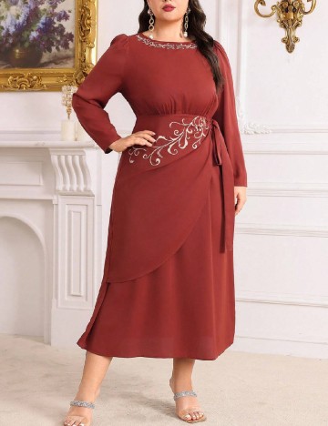 Rochie medie SHEIN CURVE, maro