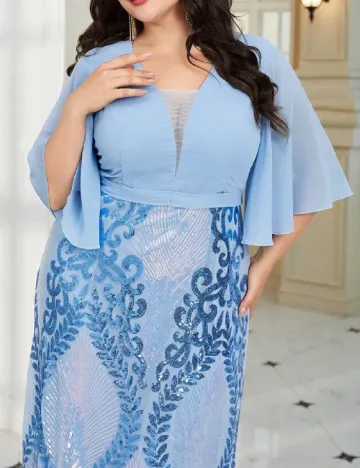 Rochie lunga SHEIN CURVE, albastru Albastru