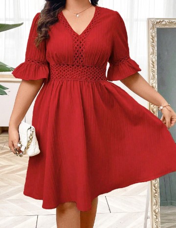 Rochie medie SHEIN CURVE, rosu