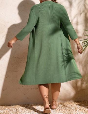 Cardigan SHEIN CURVE, verde