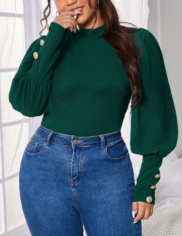 Bluza SHEIN CURVE, verde