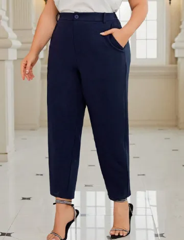 Pantaloni SHEIN CURVE, albastru Albastru