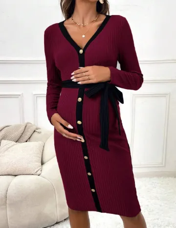 Rochie scurta SHEIN Maternity, visiniu Rosu