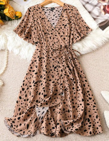 Rochie medie SHEIN CURVE, maro