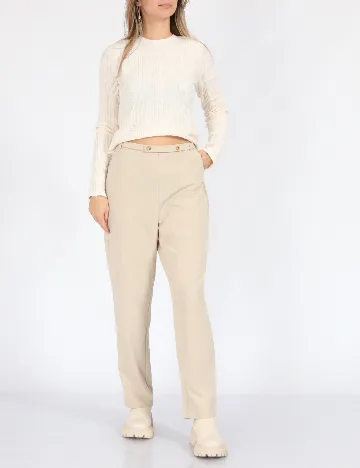 Pantaloni SHEIN, crem Crem