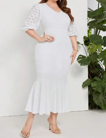 Rochie medie SHEIN CURVE, alb Alb