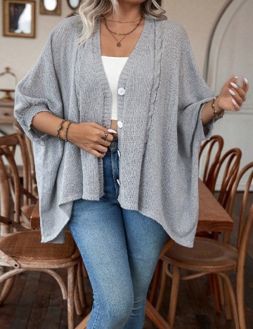 Cardigan SHEIN CURVE, gri