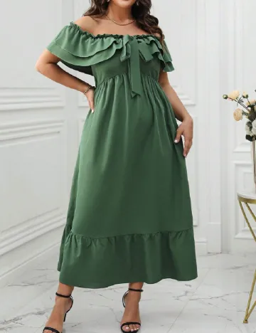 Rochie lunga SHEIN CURVE, verde Verde